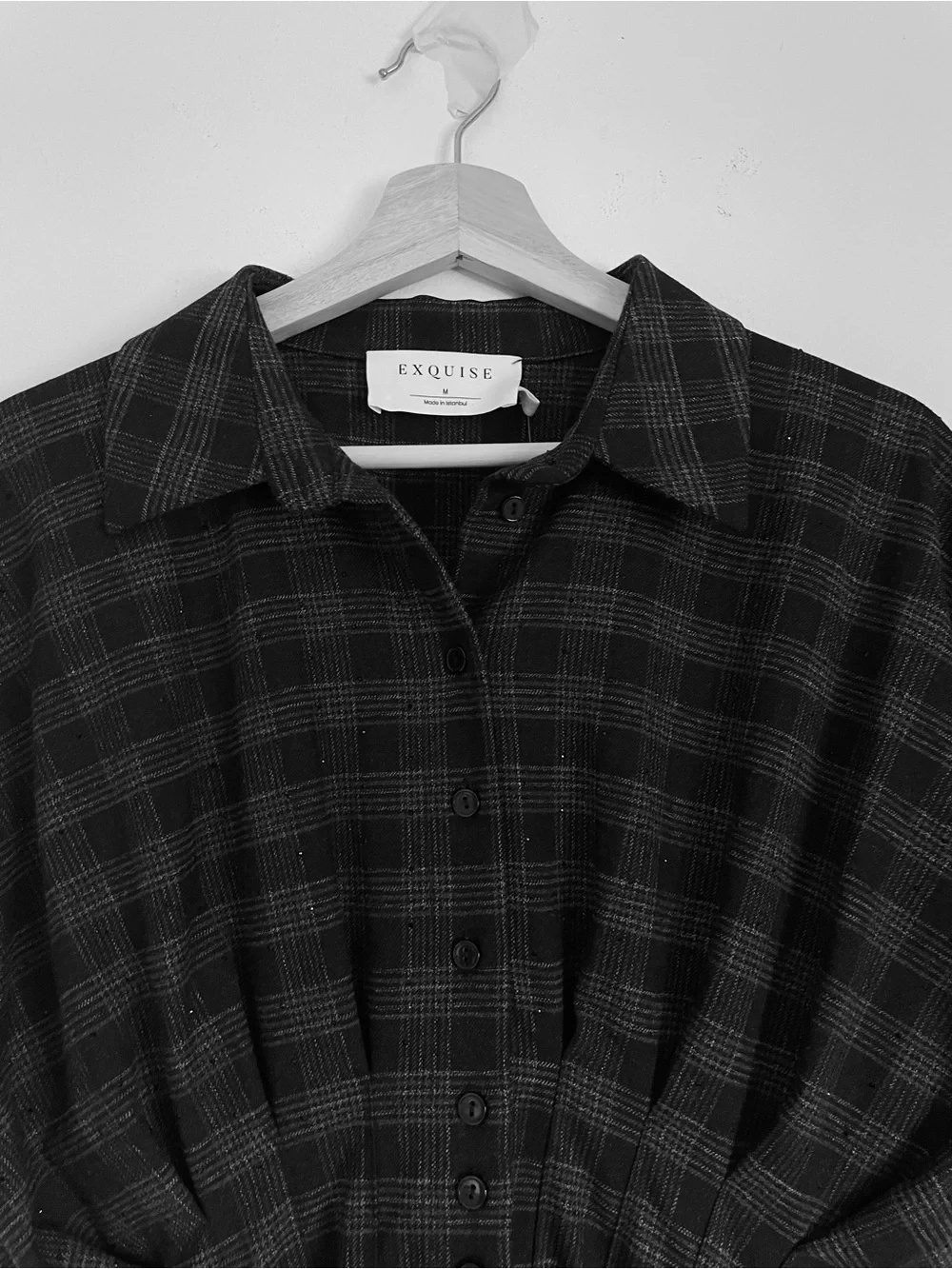 NWT Anthropologie Exquise Tobie Plaid Diamonte Mini Shirt Dress M